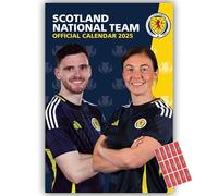 Scottish National Football Calendar 2025 A3 Wall Hanging Scotland Calendar Gift Present with Organising Stickers