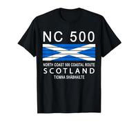 Scottish North Coast 500 Route NC 500 T-Shirt, Men, Black, Large