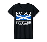 Scottish North Coast 500 Route NC 500 T-Shirt, Women, Black, X-Small