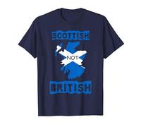 Scottish not British Funny Flag Souvenir Tee T-Shirt, Men, Navy Blue, 6X-Large