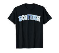 Scottish Patchwork Floral Stripes, Blue Vintage Cottage core T-Shirt