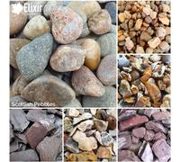 (Scottish Pebbles, 20kg x 2) Decorative Stone Coloured Pebbles Cobbles Slate Gravel Chippings Aggregates | 1kg, 5kg, 10kg, 20kg Bags