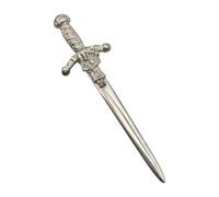 Scottish Piper Sword Design Kilt Pin Brooch, English Handmade Pewter, in a Personalised Box, 10.2 x 3 cm