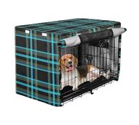 Scottish Plaid Dog Cage Covers Pets Kennel Cover Dog Crate Curtains 42 Inch