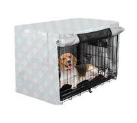 Scottish Plaid Dog Cage Covers Pets Kennel Cover Roller Shades Cream Blue Beige 36 Inch