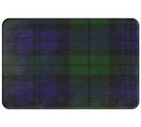Scottish Plaid Green Black Blue Tartan Doormat Entrance Mat Floor Mat Rug Indoor/Outdoor/Front Door/Bathroom Mats Rubber Non Slip 18X30 Inch