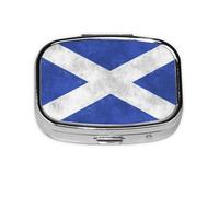 Scottish Print Square Mini Pill Box - Compact & Stylish, Easy-to-Access Medication Organizer with Full Color Print, Perfect Travel Accessory