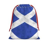 Scottish Printing 11.8x15.8in Drawstring Gift Bag With Red Ribbon Closure For Halloween Xmas,For Adults Gifting