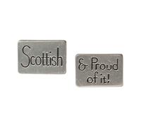Scottish & Proud of It! Pewter Cufflinks, Antique Silver Finish, Handcrafted English Made, in a Personalised Leatherette Box