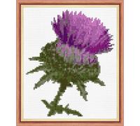 Scottish Purple Thistle Counted Cross Stitch Mini Kit 5" x 6" 14ct