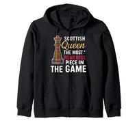 Scottish Queen The Most Powerful Piece In The Game Zip Hoodie