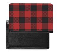 Scottish Red Checkered Black Twill Passport Holder Cover Wallet Slim Passport Protector Card Holder Travel Accessories