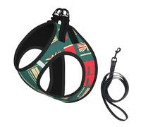 Scottish Retro Print Pet Leash Vest,Breathable Mesh Pet Harness, Reflective For Small Medium Dogs Safe Easy Walking