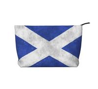 Scottish Retro Printed Make up Bag for Women Corduroy Makeup Bags Zipper Travel Cosmetic Bags Pouch Organizer