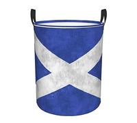 Scottish Round Single-Layer Laundry Hamper - Waterproof Oxford Fabric With Full-Surface Printing, Pe Frame & Dual Handles For Kitchen, Bathroom, Car, And Multi-Scenario Storage