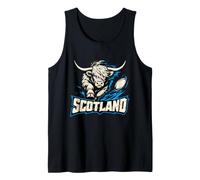 Scottish Rugby Highland Cow Scotland Tank Top
