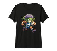 Scottish Rugby Thistle Character Fierce Sports Illustration Premium T-Shirt