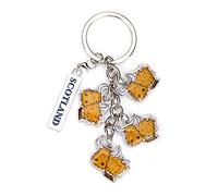 Scottish Saltire Multi Keyring Keychain Scotland Bag Charm (Highland Cow Toffee)