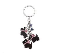 Scottish Saltire Multi Keyring Keychain Scotland Bag Charm (Multi Black Dog with Bone)