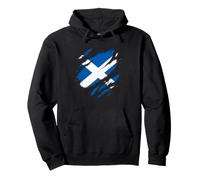 Scottish Saltire Torn Flag National Pride Design Pullover Hoodie