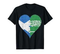 Scottish Saudi Arabian Flag Heart T-Shirt