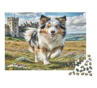 Scottish Shepherd Dog Heavyweight Paper Havanese by Fireplace in Cozy Room Jigsaw Puzzle Interactive Relaxing Activity 52x38cm/1000pcs
