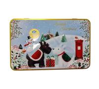 Scottish Shortbread Biscuit Gift Tin Decorative Winter Design Assorted Butter Flavoured Cookies Traditional Recipe Crunchy Texture Ready to Serve Snack Box Keepsake Metal Storage Tin Ideal for Sharing