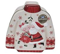 Scottish Shortbread Biscuits in Decorative Keepsake Tin, Christmas Biscuit Gift, Festive Santa Jumper or Teddy Bear Bus Design, Traditional Tea Time Treat for Family Friends, Santa Christmas Jumper