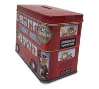 Scottish Shortbread Biscuits in Decorative Keepsake Tin, Christmas Biscuit Gift, Festive Santa Jumper or Teddy Bear Bus Design, Traditional Tea Time Treat for Family Friends, Teddy Bear Bus Tin - 200g
