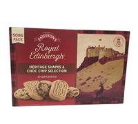 Scottish Shortbread Selection Single Box | Assorted Shaped & Dark Chocolate Chip Biscuits | Baked in Scotland | Vegetarian Biscuit Gift Box | Single or Double Box for Sharing