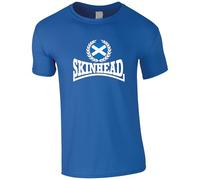 Scottish Skinhead Large Logo Men's T-Shirt - Scotland Flag Skin Head T Shirt (UK, Alpha, XXL, Regular, Regular, Royal)