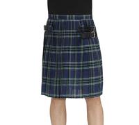 Scottish Skirt Men's Short Baggy Comfortable Kilt Classic Traditional Pleated Skirt Scotland Rock Gothic Scottish Pocket Skirts Punk Medieval Party Classic Kilt, O Blue, XL