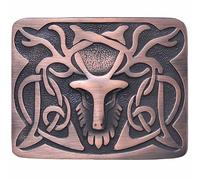 Scottish Stag Head Kilt Belt Buckle Antique Silver Finish - Traditional Highland Celtic Accessory For Men - Made of Pewter