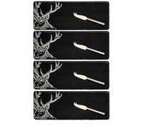 Scottish Stag Mini Slate Cheese Board & Knife Set (Set Of 4)