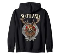 Scottish Stag s Celtic Knot s Scotland Tartan Highland Zip Hoodie