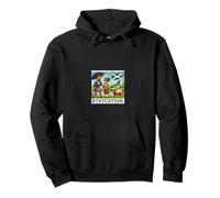 Scottish Staycation Vibes Quirky Highland Illustration Pullover Hoodie