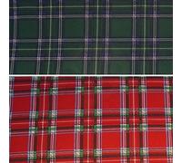 Scottish Style Tartan Plaid Check Polycotton Red Green 45" Wide Christmas Fabric