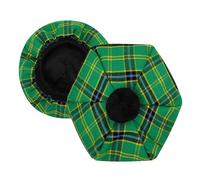 Scottish Tam o' Shanter Hat for Men - Acrylic Wool Flat Bonnet Kilt Cap in Various Tartans (UK, Alpha, One Size, American Green)
