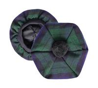 Scottish Tam o' Shanter Hat for Men - Acrylic Wool Flat Bonnet Kilt Cap in Various Tartans (UK, Alpha, One Size, Black Watch)