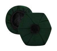 Scottish Tam o' Shanter Hat for Men - Acrylic Wool Flat Bonnet Kilt Cap in Various Tartans (UK, Alpha, One Size, Green Plain)