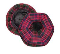 Scottish Tam o' Shanter Hat for Men - Acrylic Wool Flat Bonnet Kilt Cap in Various Tartans (UK, Alpha, One Size, Macdonald)
