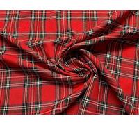 Scottish Tartan Check Fabric Material Design 19 Royal Stewart 1MTR
