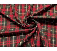 Scottish Tartan Check Fabric Material Design 23 Green RED 1MTR