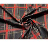 Scottish Tartan Check Fabric Material Design 6 Navy Green RED 1MTR