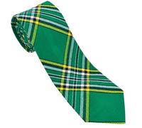 Scottish Tartan Necktie for Men - Various Clan & Check Highland Tartans Designs 100% Acrylic Wool - Perfect for Kilts - Ideal for Kilts & Cultural Events (Irish Green)