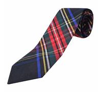 Scottish Tartan Necktie for Men - Various Clan & Check Highland Tartans Designs 100% Acrylic Wool - Perfect for Kilts - Ideal for Kilts & Cultural Events (Black Stewart)