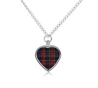 Scottish Tartan Plaid Ashes Necklace Dog Pet Urn Necklace Heart Cremation Jewelry with Fill Kit