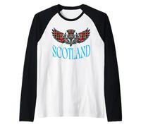 Scottish Tartan s Scot's Thistle s Scotland Fan Pride Raglan Baseball Tee
