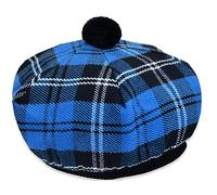 Scottish Tartan Tam O' Shanter Hat Tammy Bonnet Beret Balmoral Hat | Acrylic Wool Tartan Tammie in Various Tartans (UK, Alpha, One Size, Ramsay Blue)