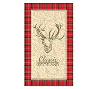 Scottish Tea Towel Stag Print Scotland Souvenir Gift Stewart Tartan Cotton Wild